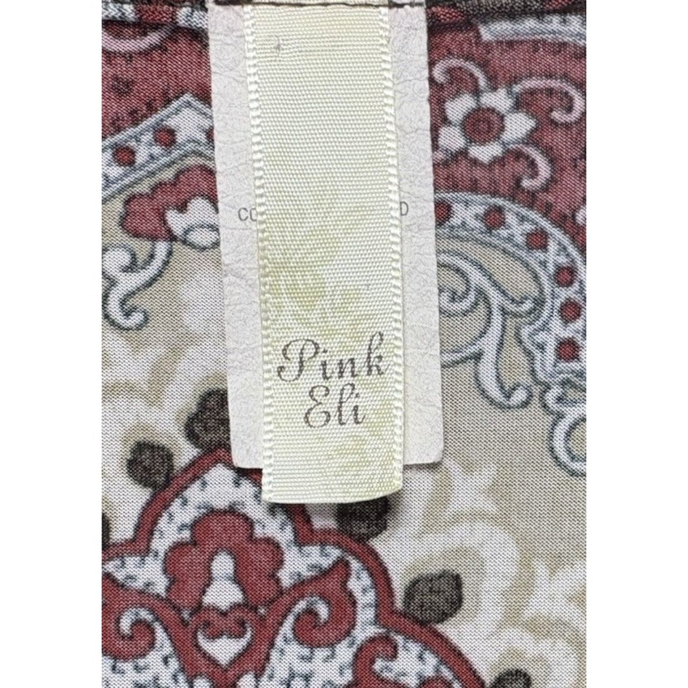 Y2K Vintage Babydoll Top Medium Burgundy Cottagecore V Neck Short‎ Slv Tie Retro - Picture 10 of 11